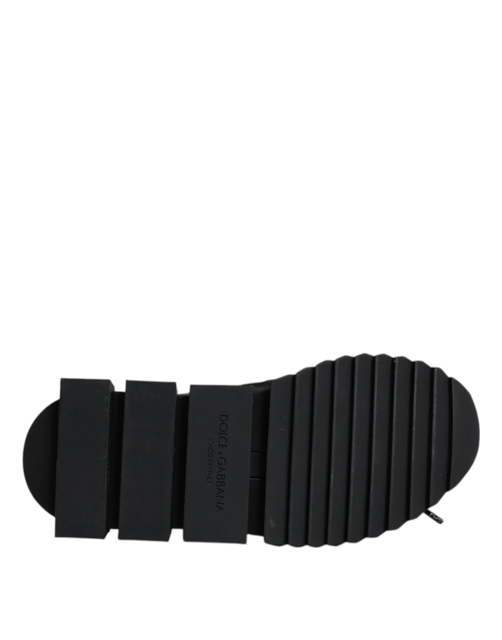 Dolce &amp; Gabbana Schwarze Sorrento Socken Logo Sneakers Schuhe