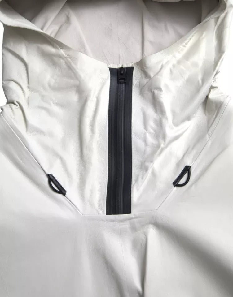 Blouson imperméable en cuir blanc pour homme Bottega Veneta