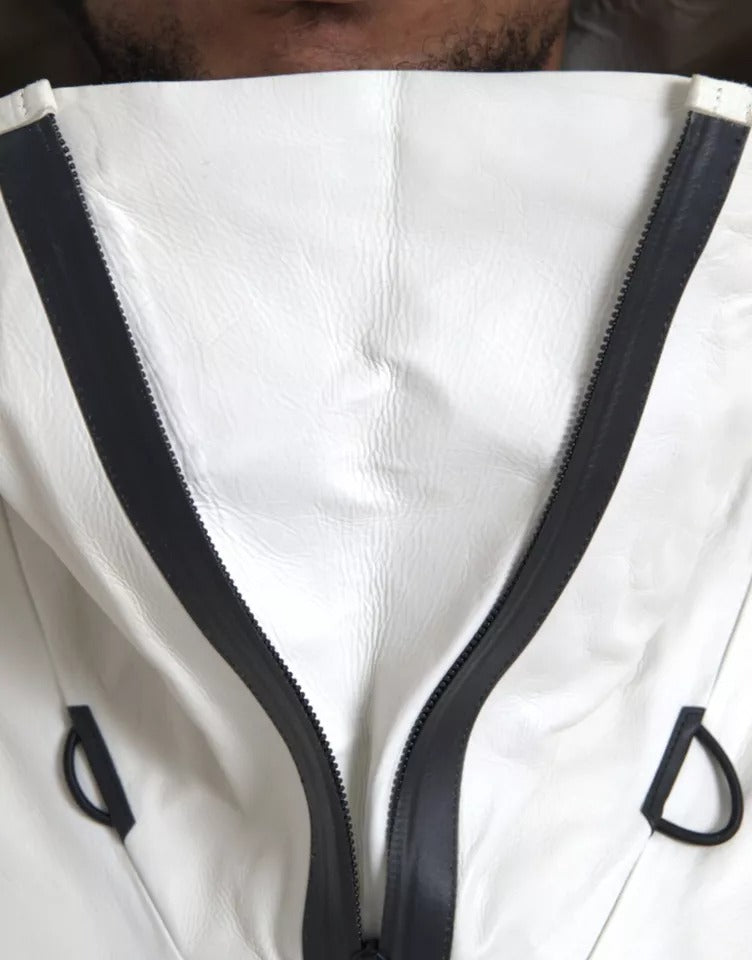 Blouson imperméable en cuir blanc pour homme Bottega Veneta