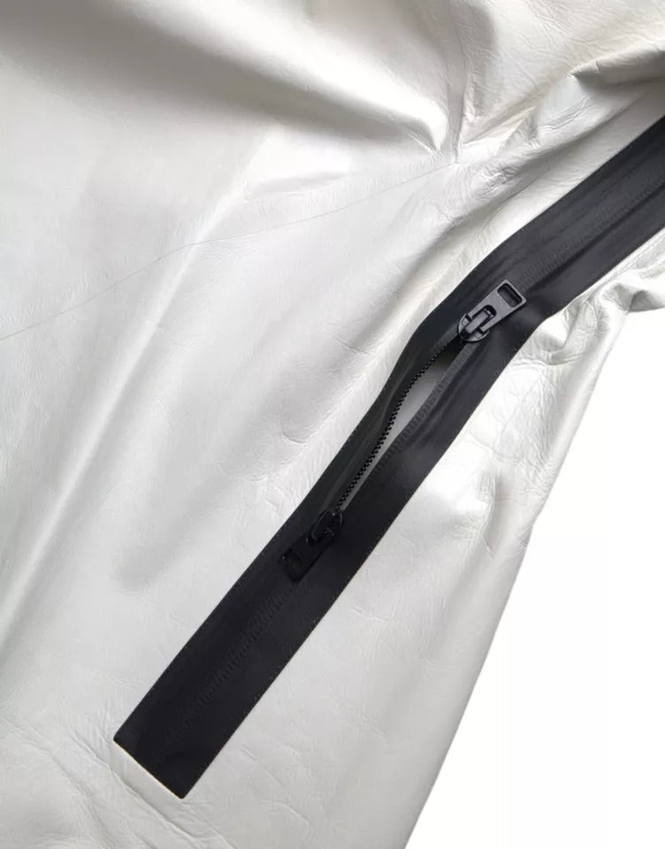 Blouson imperméable en cuir blanc pour homme Bottega Veneta