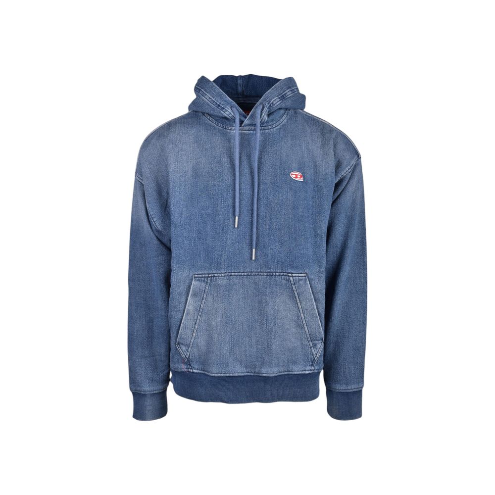 Sweat à capuche en coton bleu Diesel