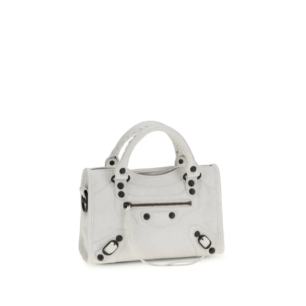Balenciaga White Calf Leather Bos Taurus Handbag