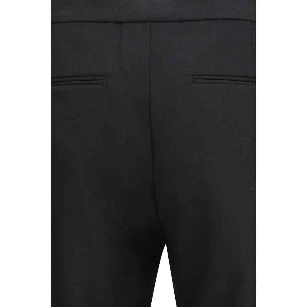 Maison Margiela Black Fleece Wool Casual Pants