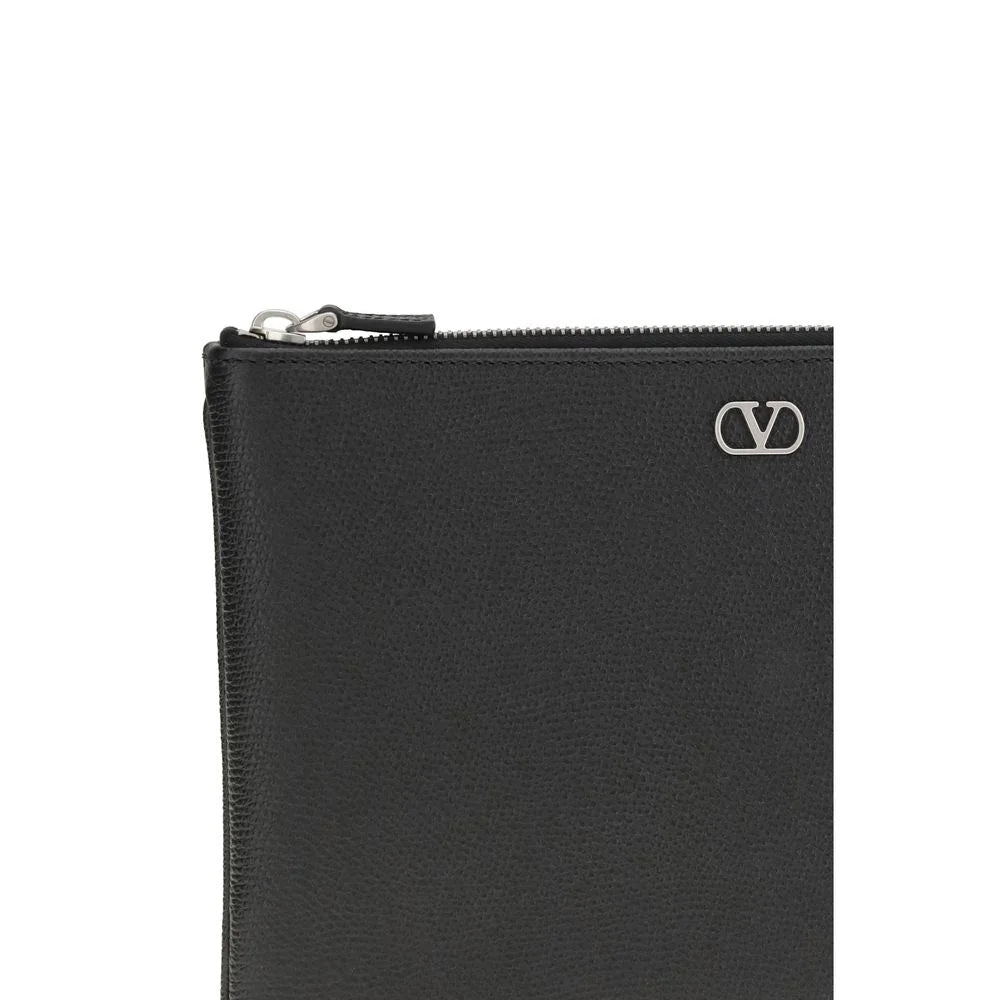 Valentino Garavani Black Calf Leather Bos Taurus Wallet