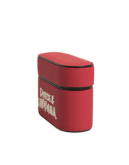 Étui pour AirPods Dolce &amp; Gabbana avec plaque de fixation en PVC rouge ornée du logo en relief