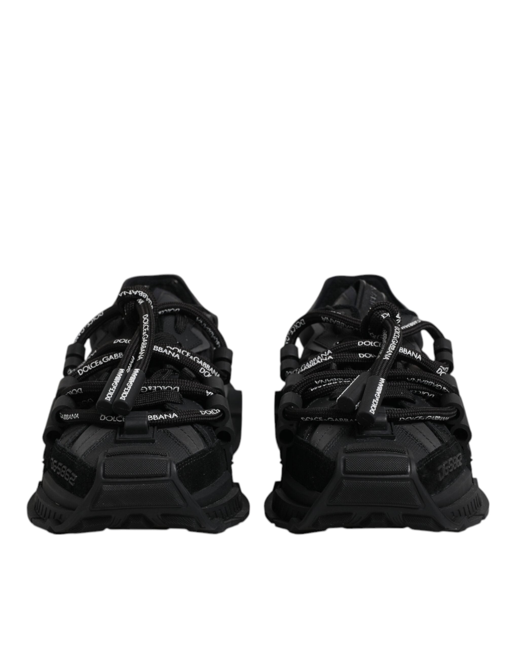 Dolce &amp; Gabbana Schwarze Low Top Space Schnür-Sneaker Schuhe