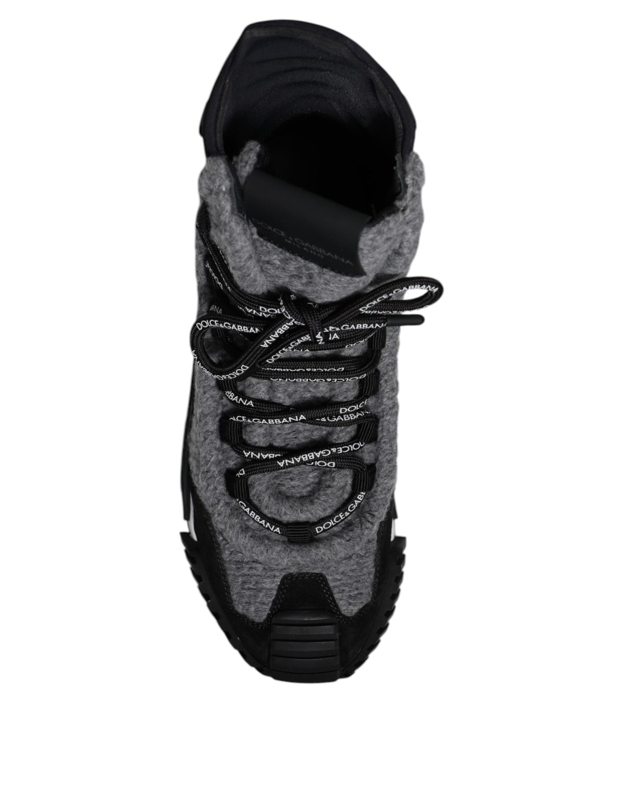 Dolce &amp; Gabbana Graue Schwarze NS1 High Top Stiefel Sneakers Schuhe