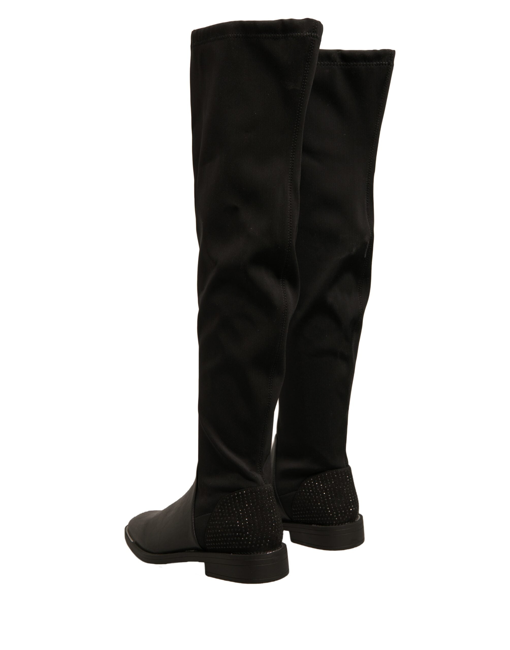 MY TWIN Schwarze Wildleder-Ballerinas, hohe Stiefel