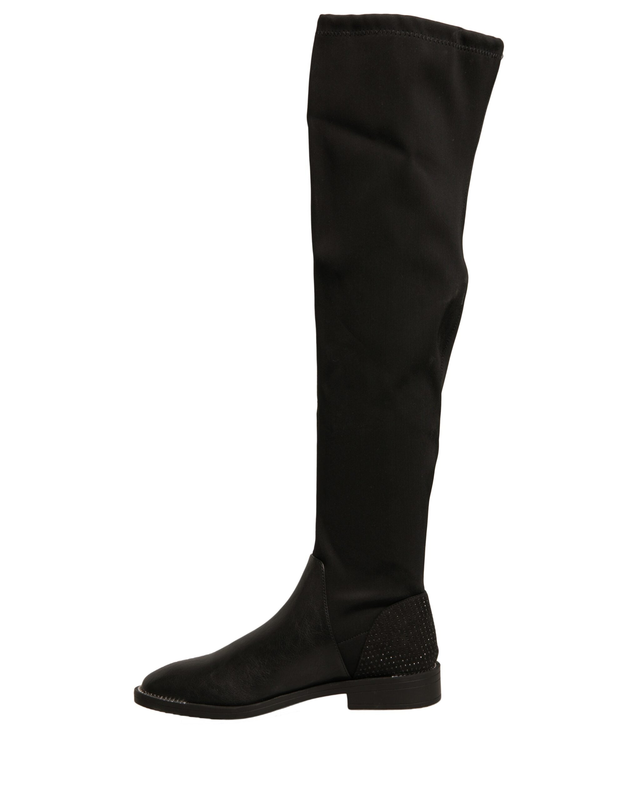 MY TWIN Schwarze Wildleder-Ballerinas, hohe Stiefel