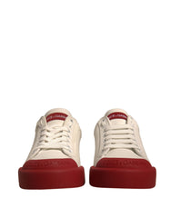 Dolce &amp; Gabbana Schuhe Weiße Leder Logo Portofino Sneakers