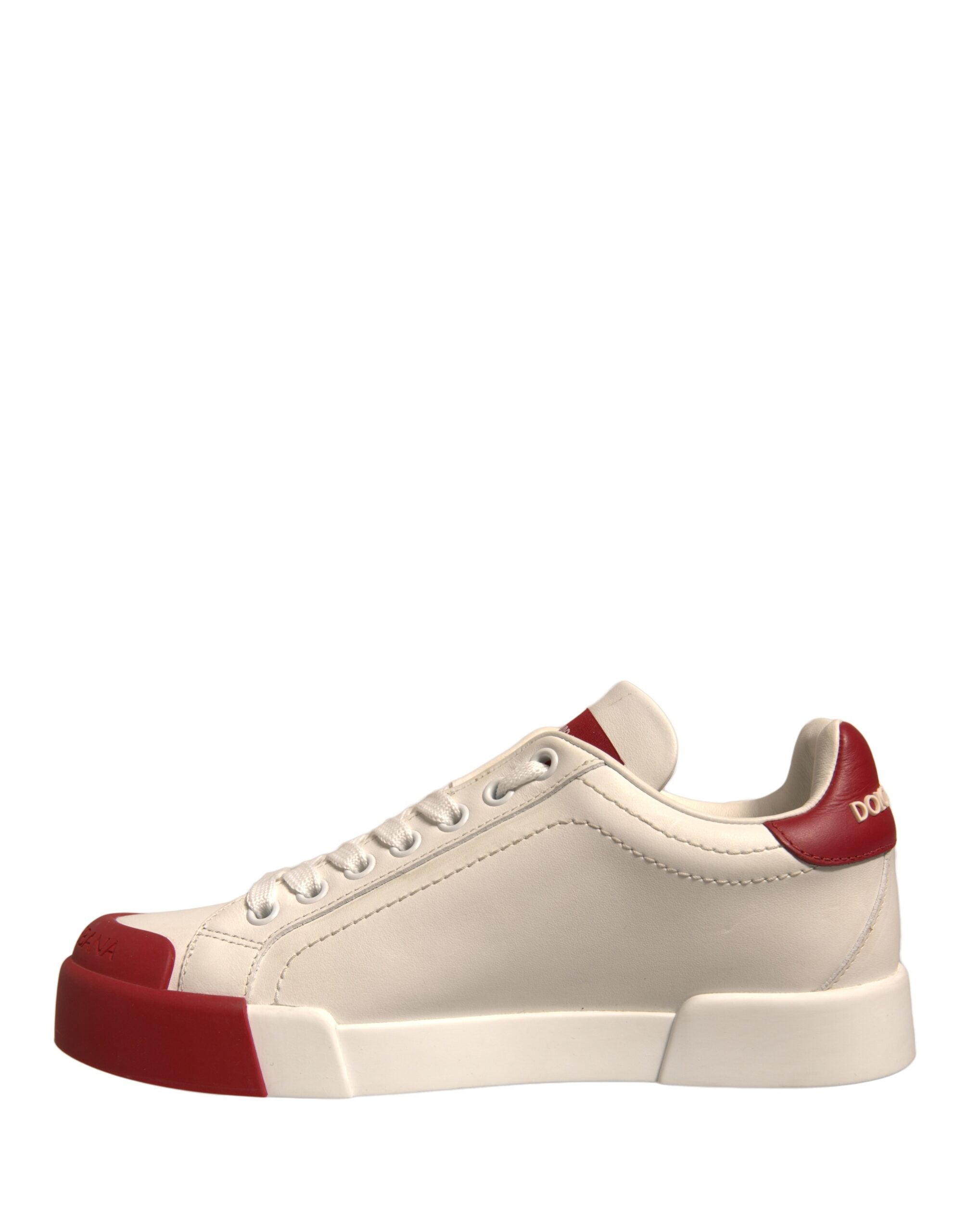 Dolce &amp; Gabbana Schuhe Weiße Leder Logo Portofino Sneakers