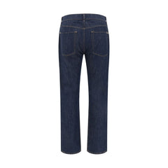 7FOR Blue Cotton Straight-Leg Jeans