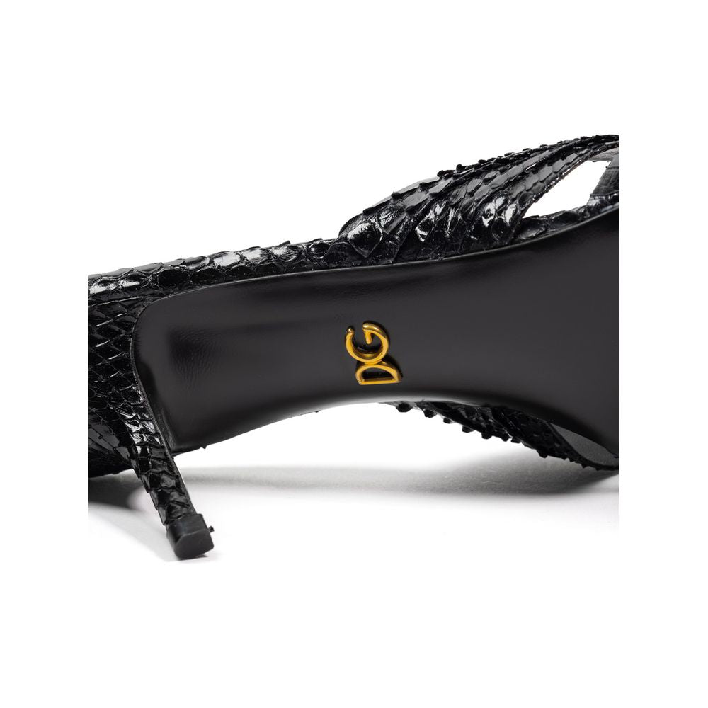 Sandales Dolce &amp; Gabbana en peau de serpent noire