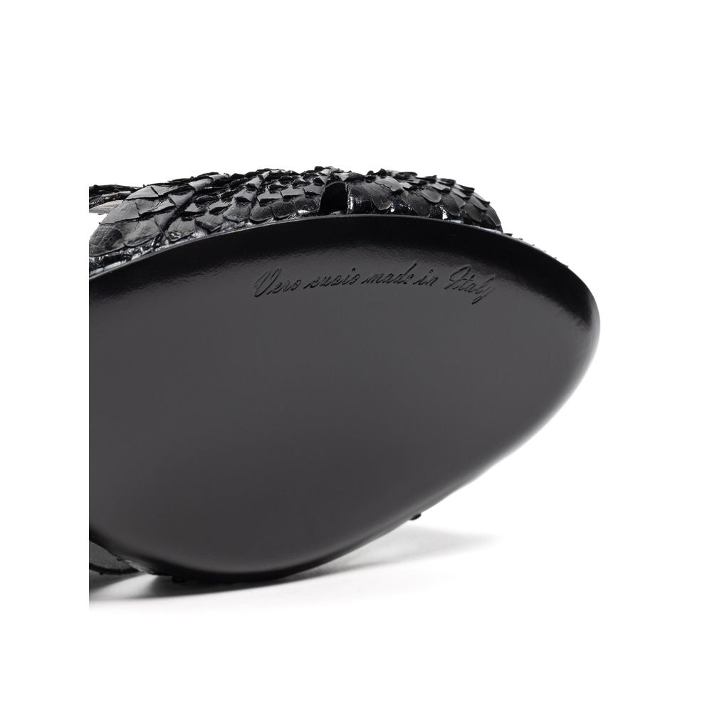 Sandales Dolce &amp; Gabbana en peau de serpent noire