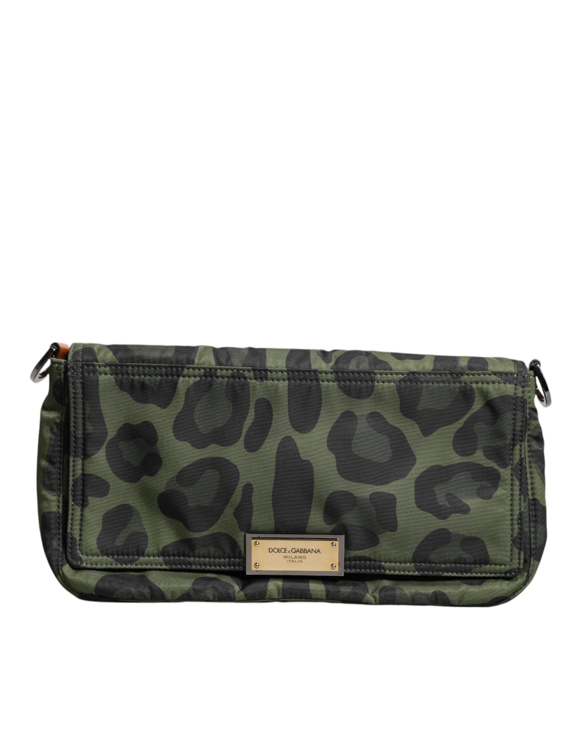 Sac bandoulière Dolce &amp; Gabbana en nylon vert imprimé léopard