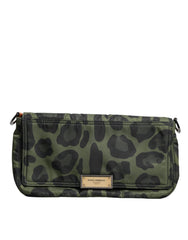 Sac bandoulière Dolce &amp; Gabbana en nylon vert imprimé léopard