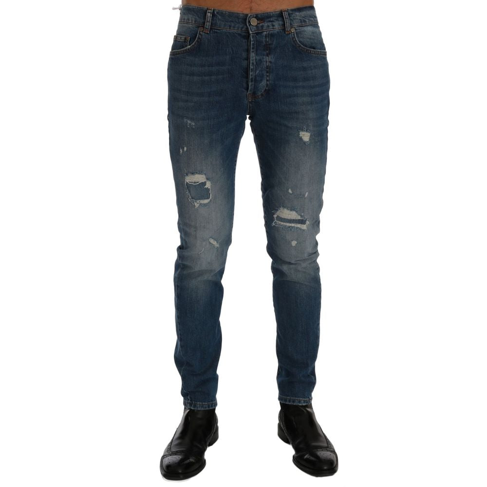 Frankie Morello Jeans und Hose aus blauer Baumwolle