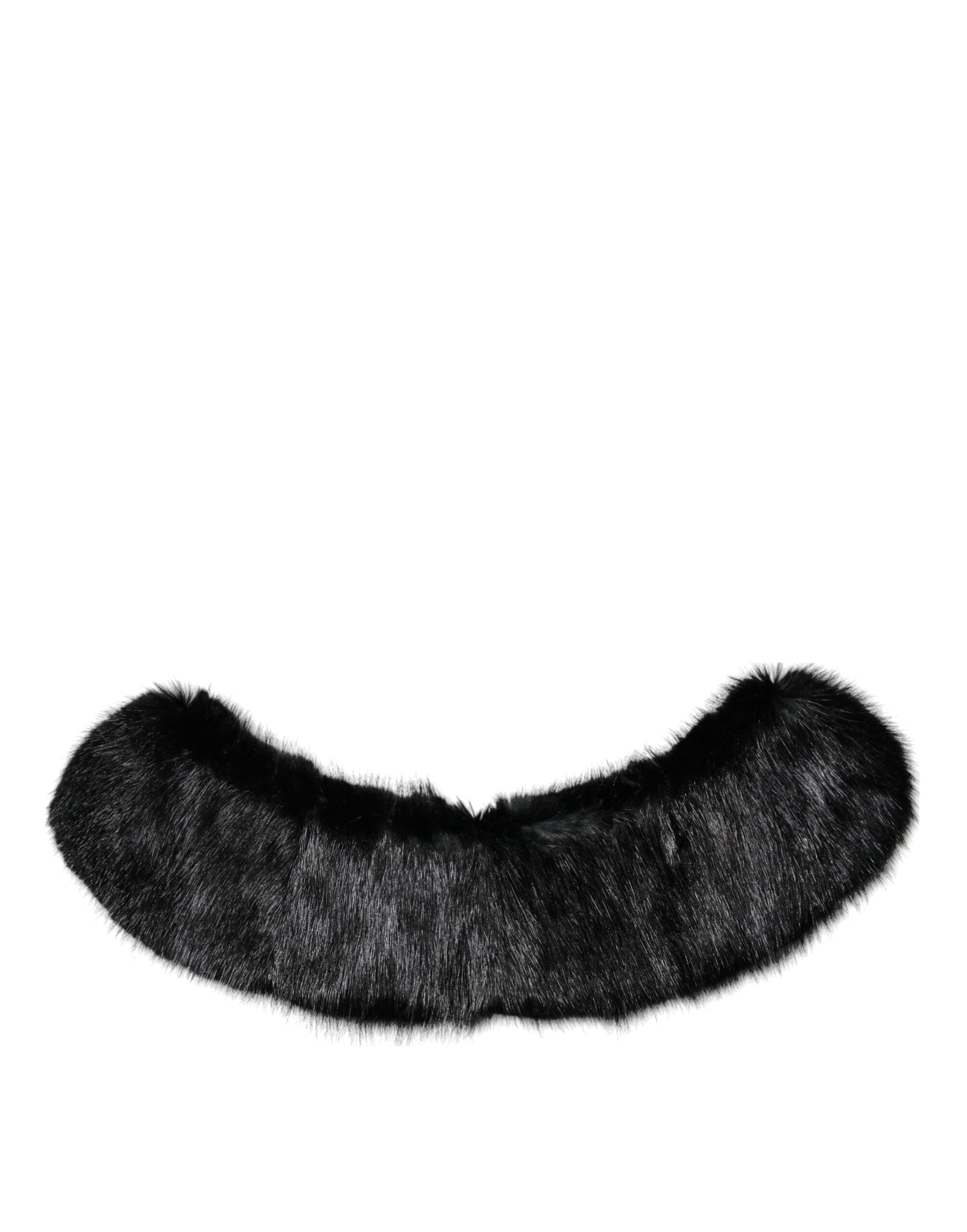 Châle en fourrure noire Dolce &amp; Gabbana, cache-cou, écharpe