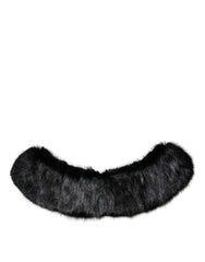 Châle en fourrure noire Dolce &amp; Gabbana, cache-cou, écharpe