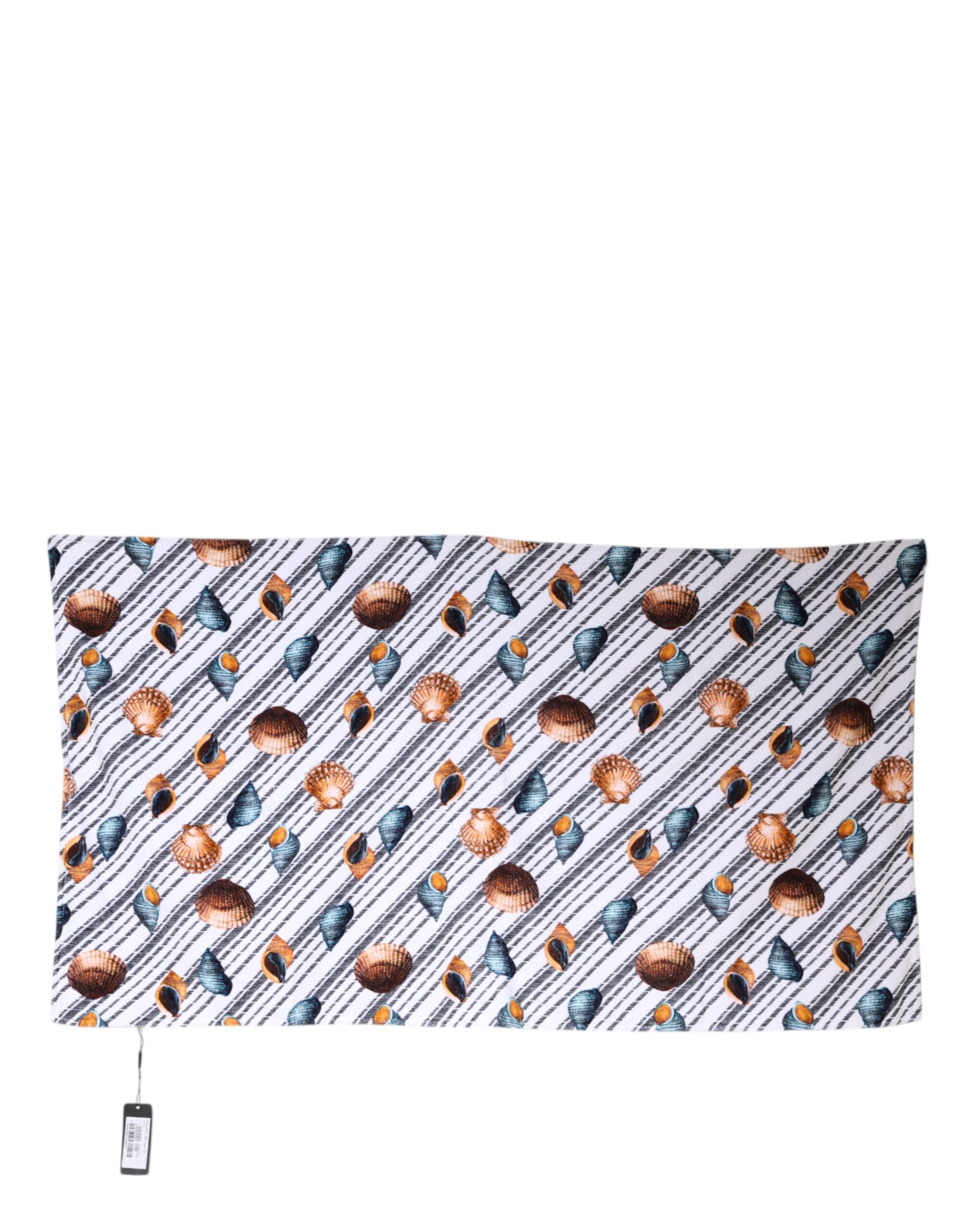 Serviette de plage Dolce &amp; Gabbana à rayures multicolores et coquillages