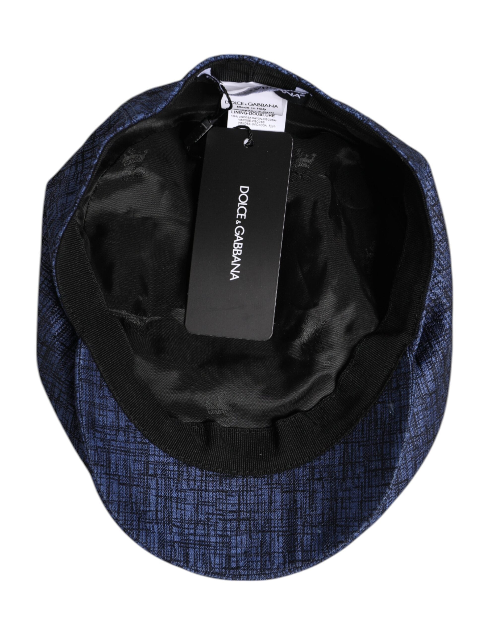 Chapeau gavroche extensible en coton bleu Dolce &amp; Gabbana