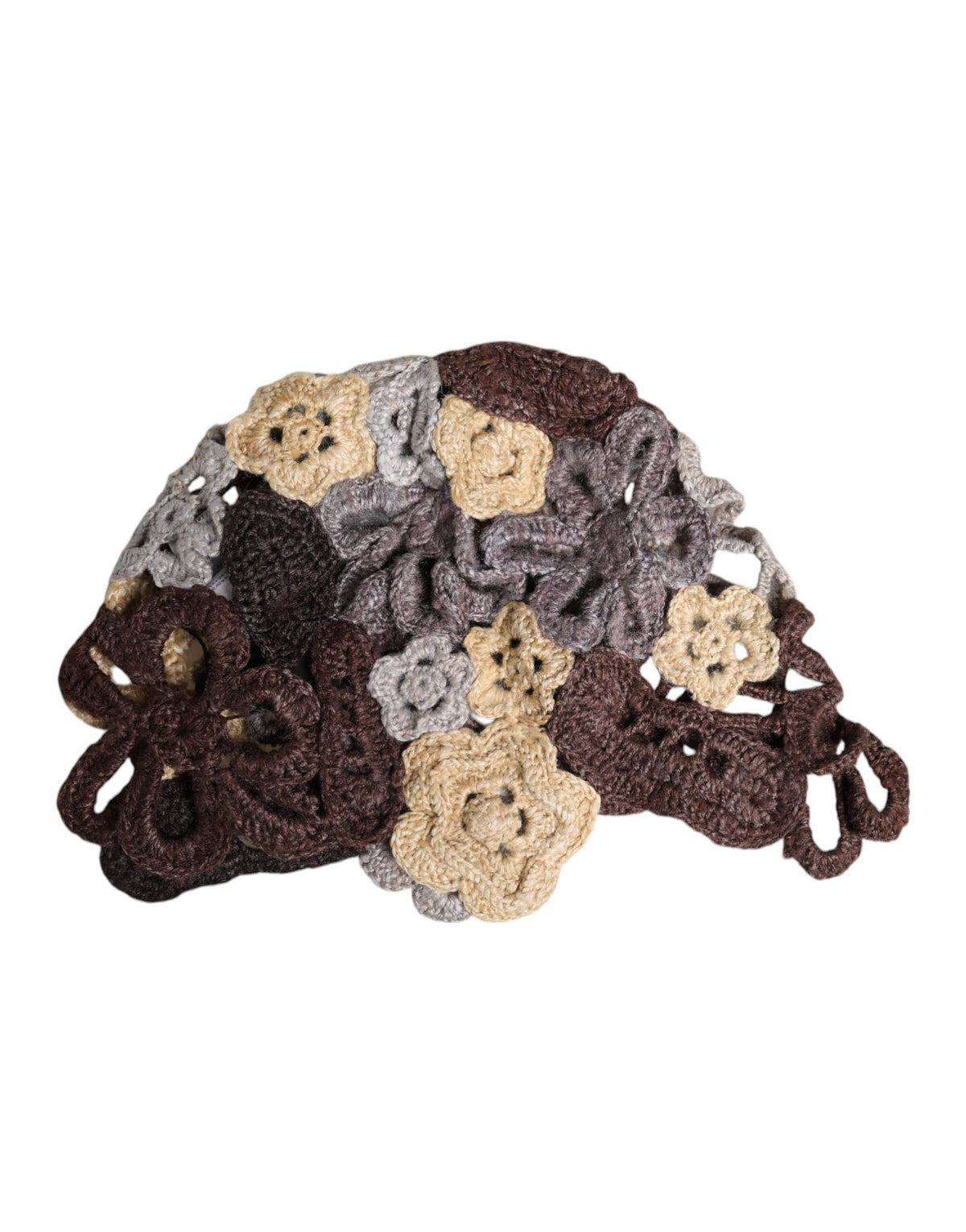 Bonnet en soie crochetée multicolore à motif floral Dolce &amp; Gabbana
