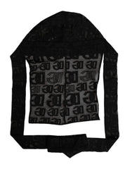 Bonnet cache-tête Dolce &amp; Gabbana en maille noire avec logo