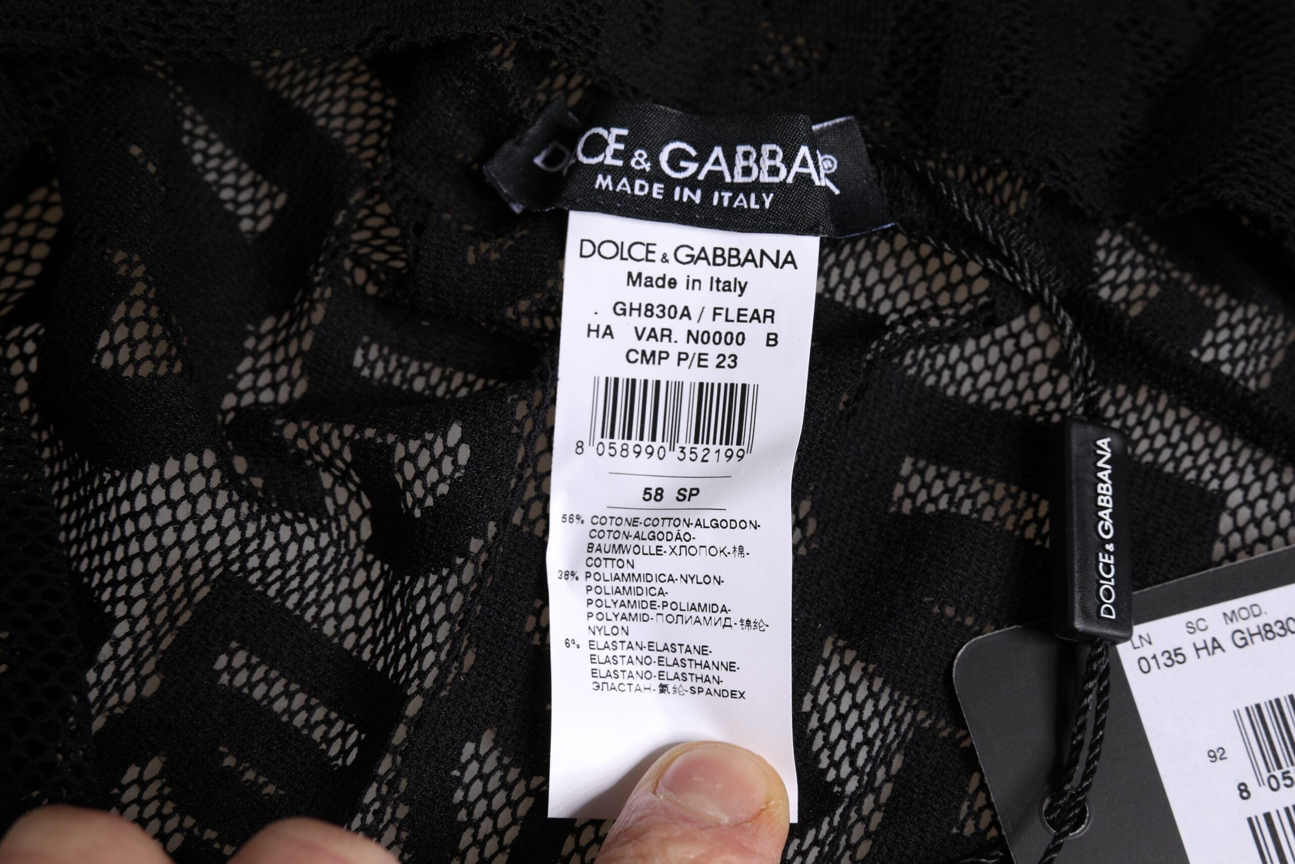 Bonnet cache-tête Dolce &amp; Gabbana en maille noire avec logo