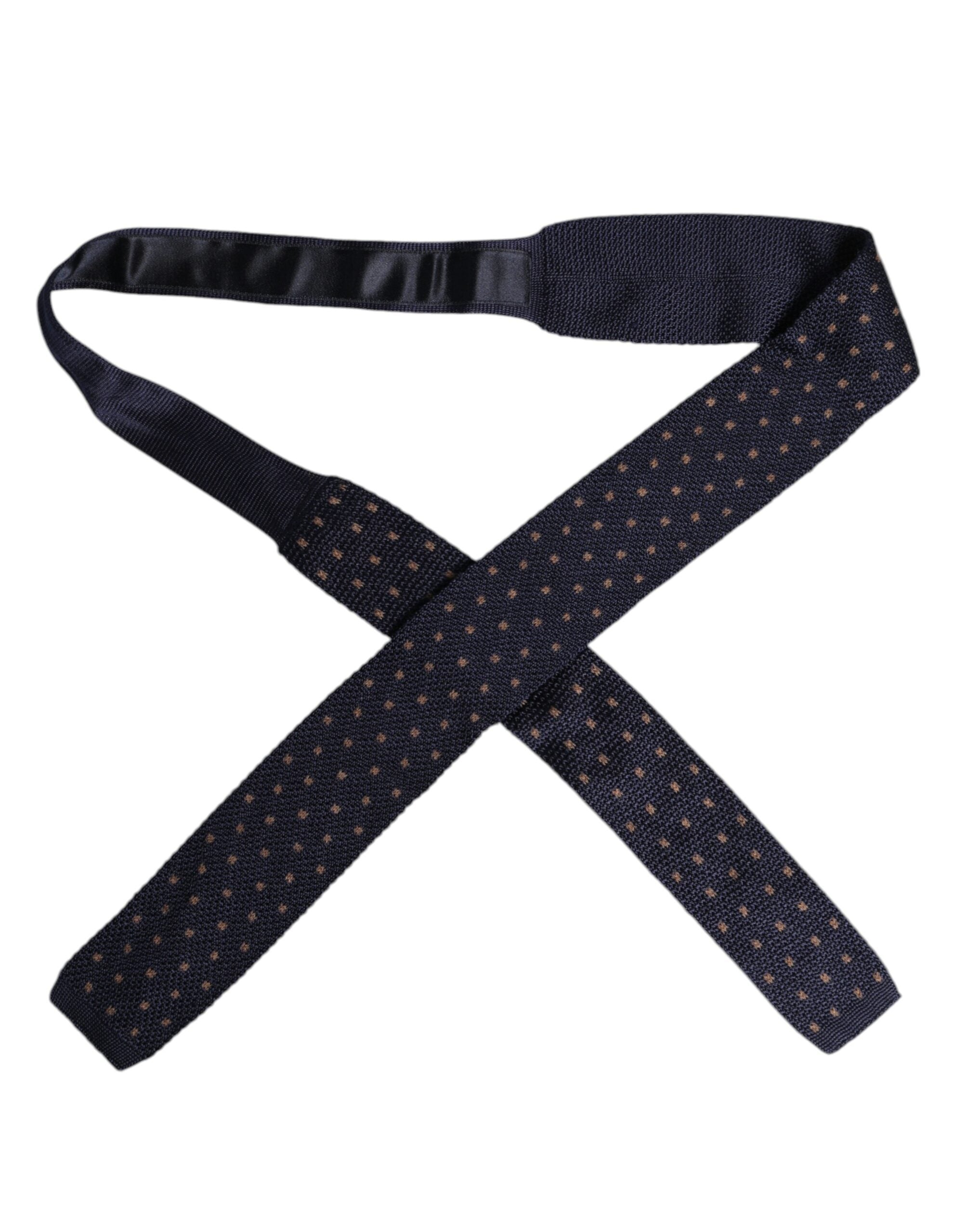 Cravate ajustable en soie bleue à pois Dolce &amp; Gabbana