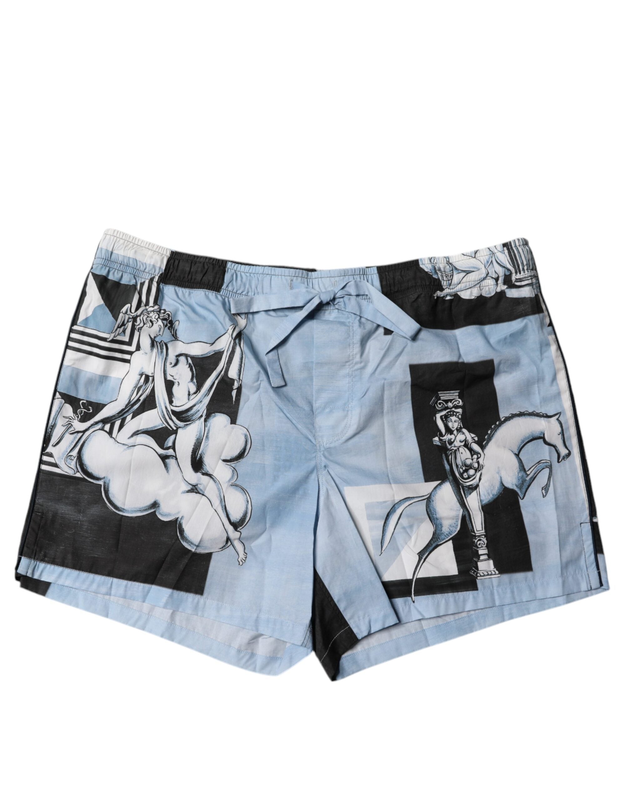 Short homme Dolce &amp; Gabbana en coton imprimé statue bleue