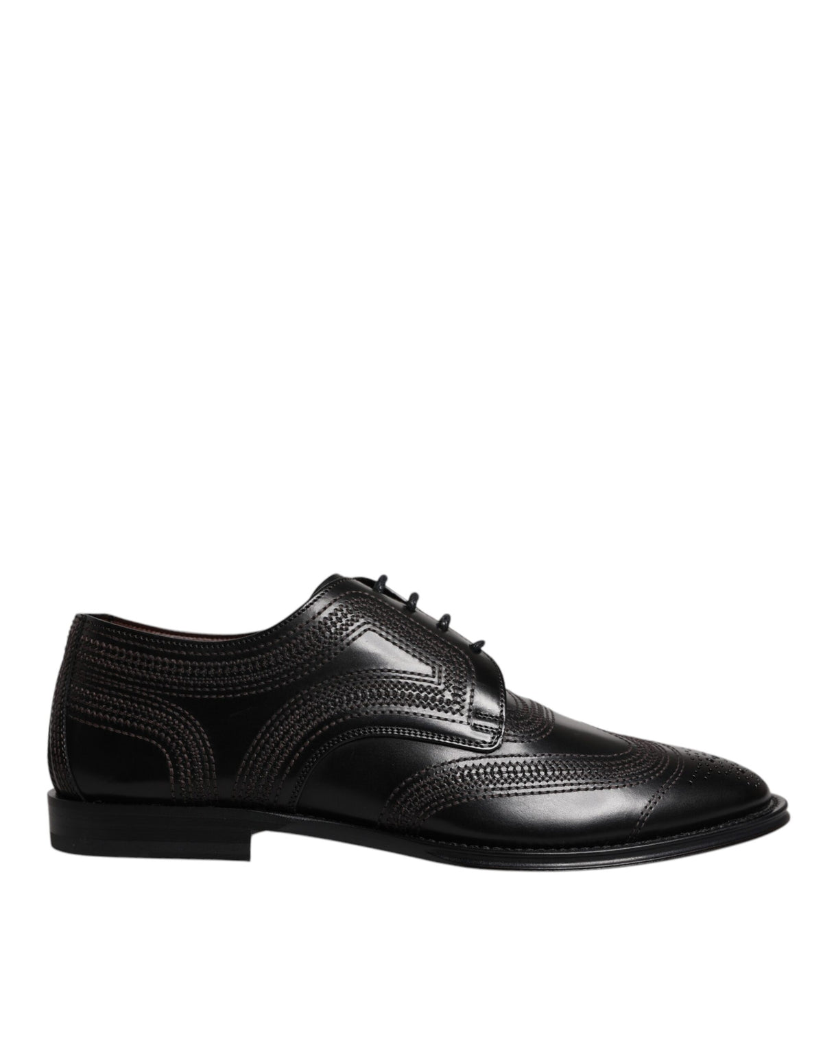 Dolce &amp; Gabbana Schwarze bestickte klassische Derby-Schuhe aus Leder