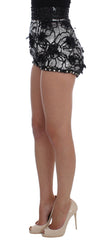 Dolce & Gabbana Black Crystal Sequined Mini Shorts
