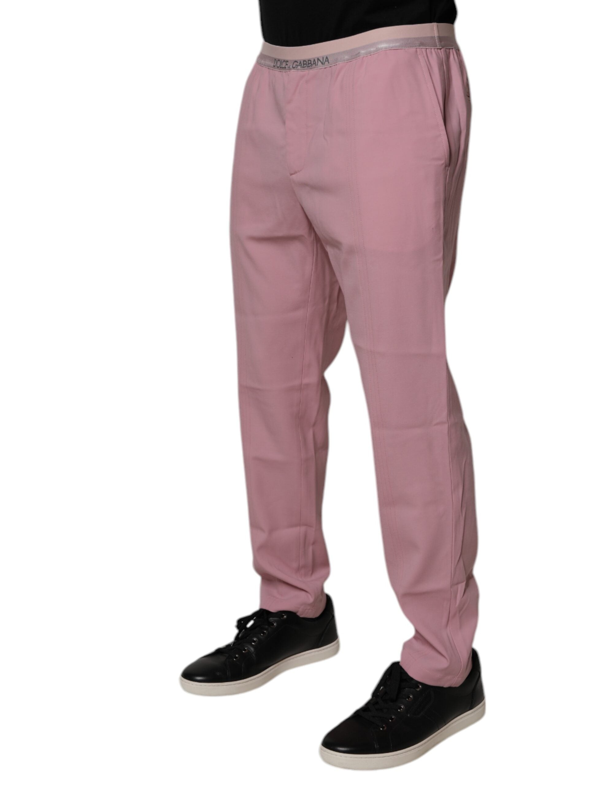 Pantaloni Chino Rosa in Cotone Elasticizzato Dolce & Gabbana