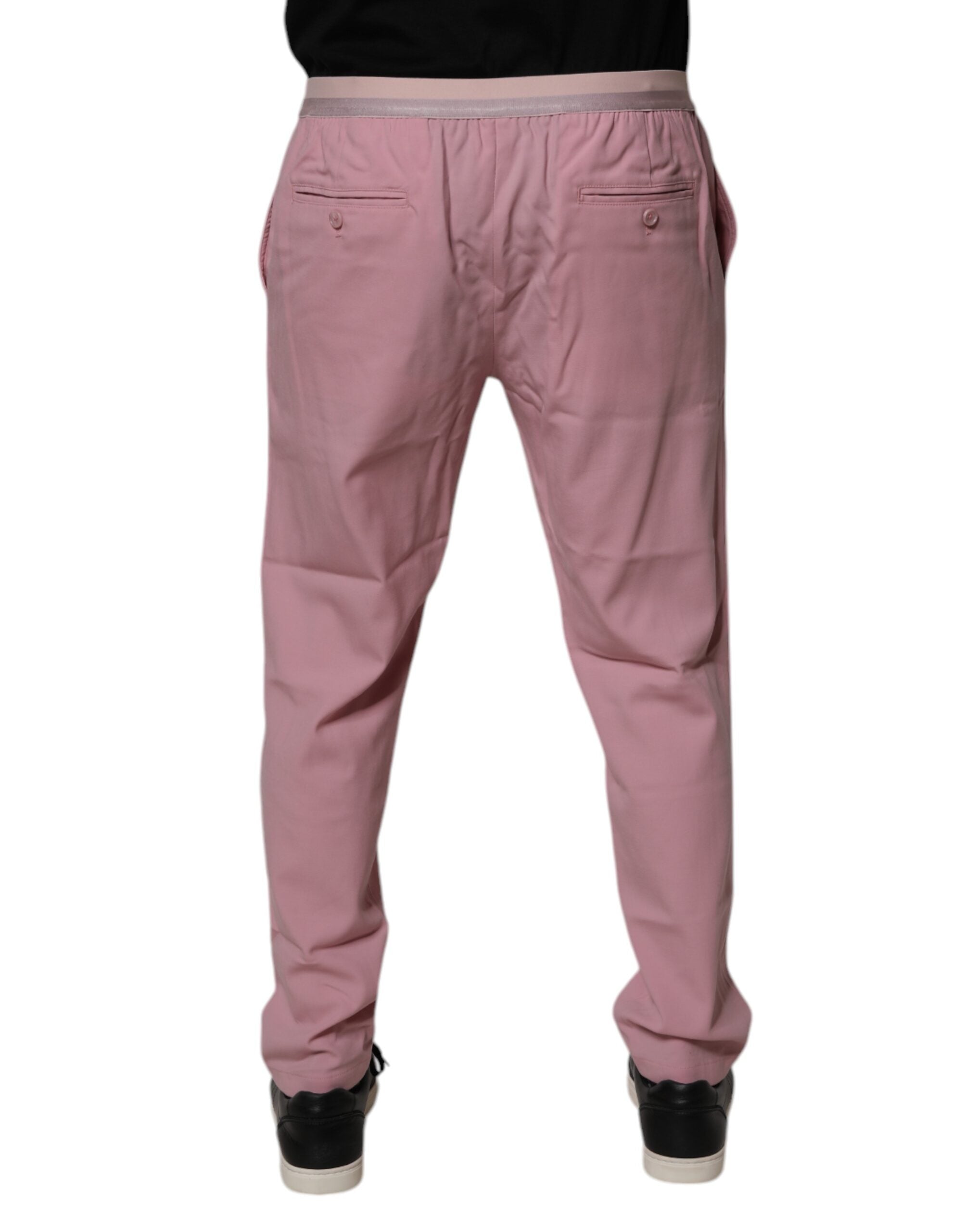 Pantaloni Chino Rosa in Cotone Elasticizzato Dolce & Gabbana