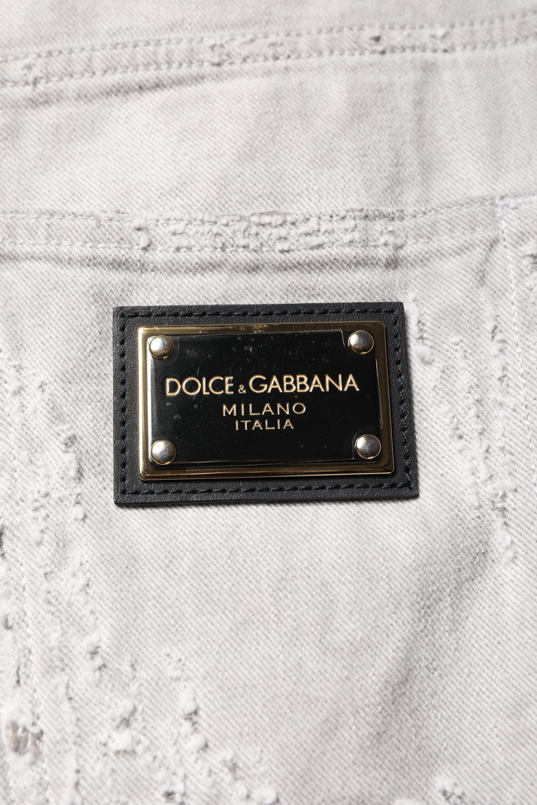 Bermuda en jean gris clair usé Dolce &amp; Gabbana pour homme