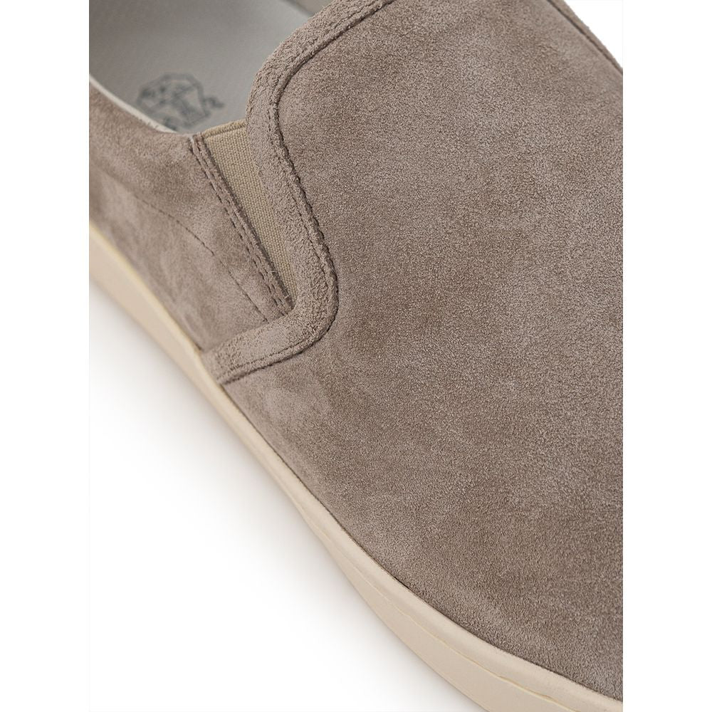 Baskets en cuir beiges Brunello Cucinelli