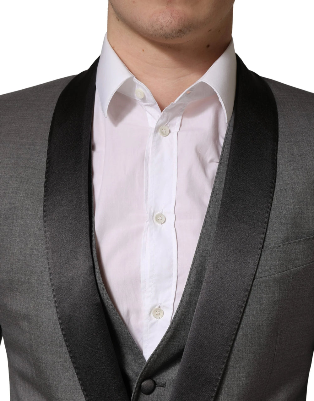 Dolce & Gabbana Gray Wool Single Breasted 1 Button 3PC Suit - IT46 | S
