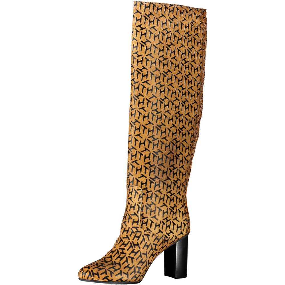 Bottes Tommy Hilfiger en cuir beige pour femmes