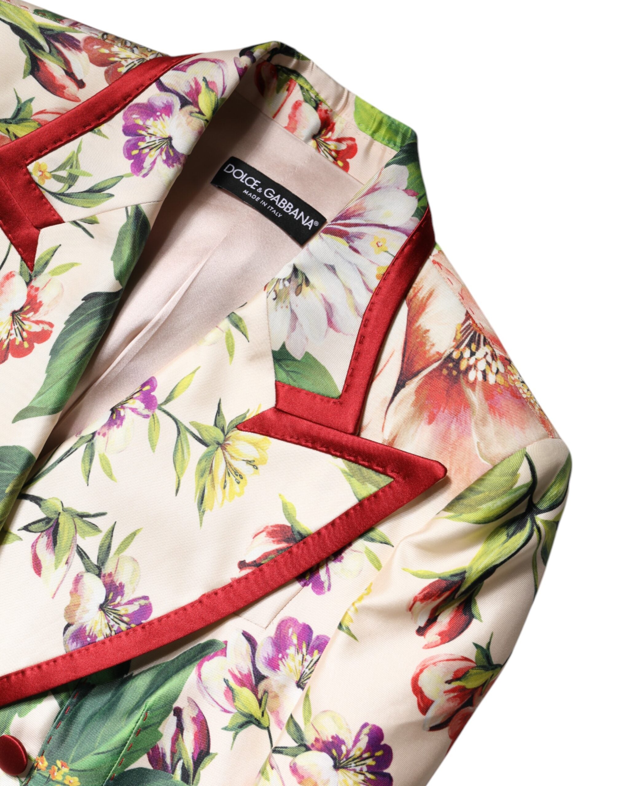 Dolce &amp; Gabbana Mehrfarbige, zweireihige Jacke mit Blumenmuster