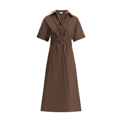 Robe décontractée en coton marron Brunello Cucinelli