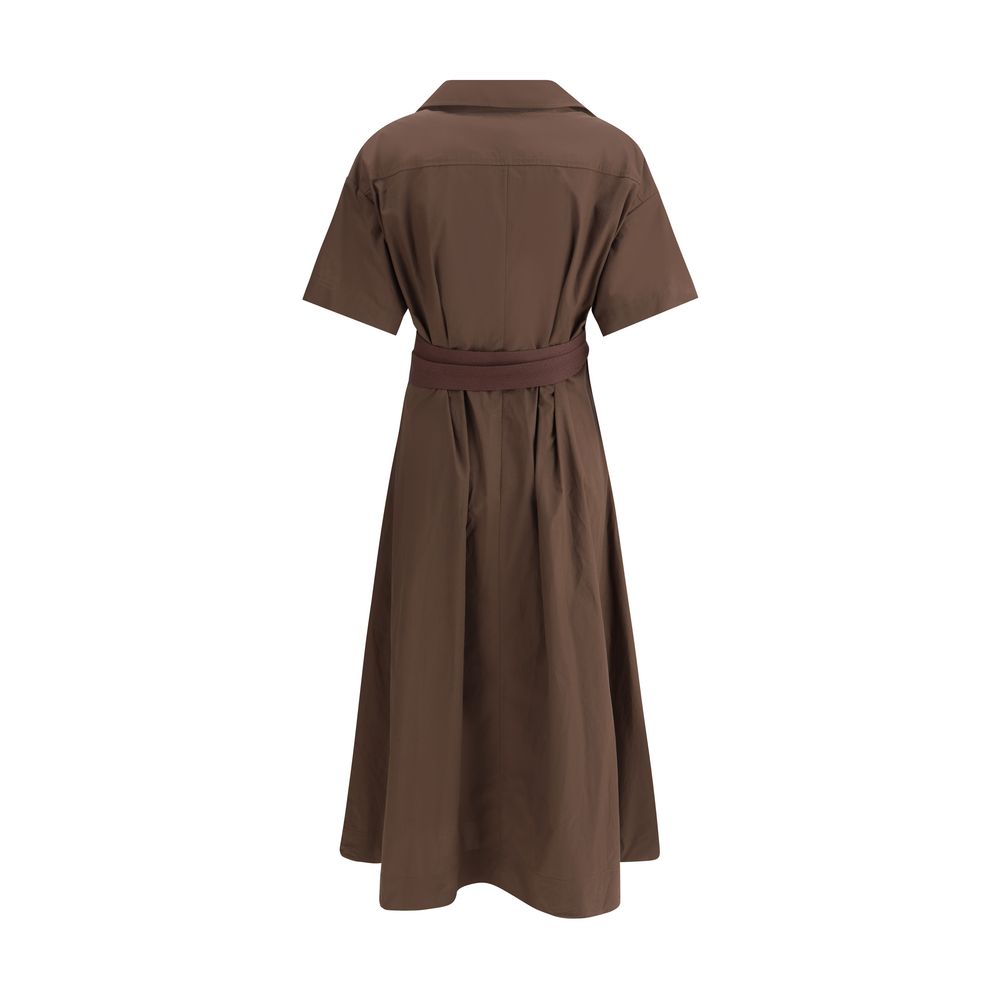 Robe décontractée en coton marron Brunello Cucinelli