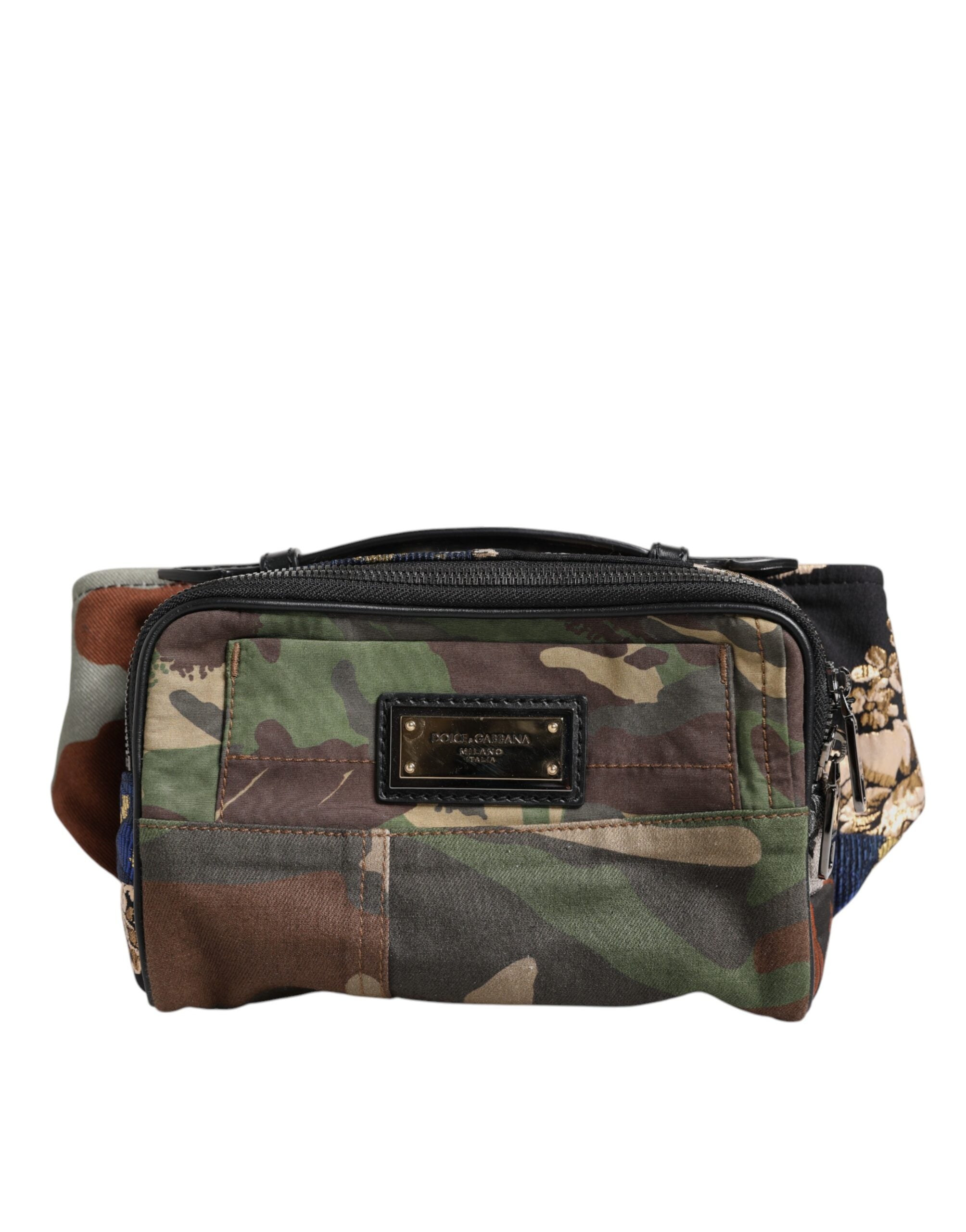 Dolce &amp; Gabbana Gürteltasche mit mehrfarbigem Camouflage-Patchwork-Logo