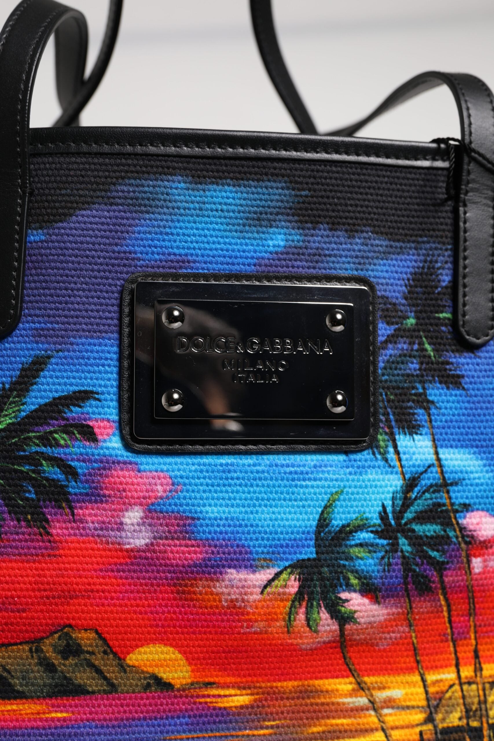 Sac cabas à poignée supérieure imprimé graphique multicolore Dolce &amp; Gabbana