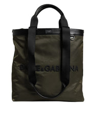 Sac cabas Dolce &amp; Gabbana vert militaire en nylon avec bandoulière