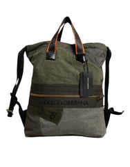 Dolce &amp; Gabbana Rucksack mit Patchwork-Muster in Militärgrün