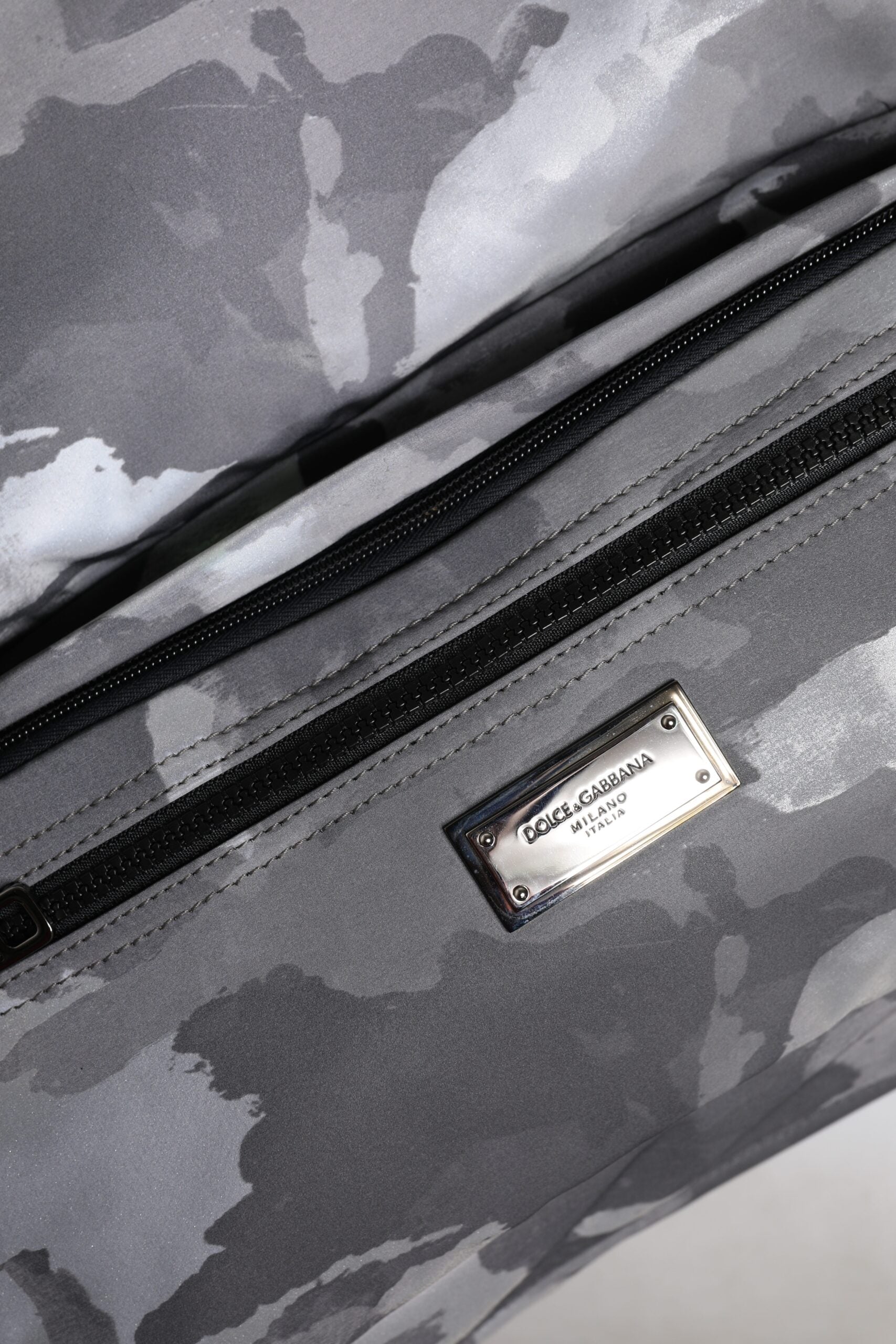 Sac cabas Dolce &amp; Gabbana en coton camouflage gris à plusieurs compartiments