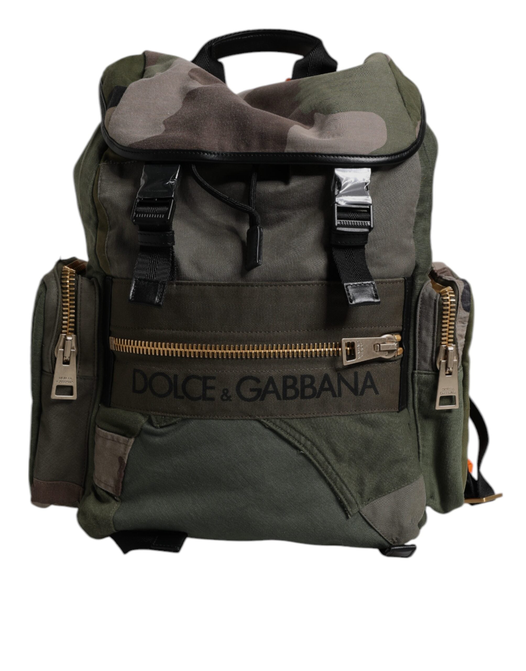 Sac à dos de voyage Dolce &amp; Gabbana vert militaire patchwork