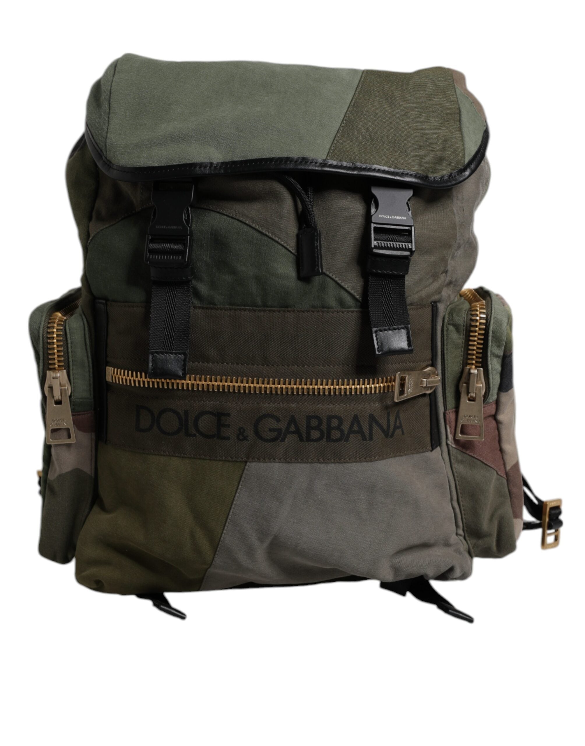 Sac à dos de voyage Dolce &amp; Gabbana vert militaire patchwork