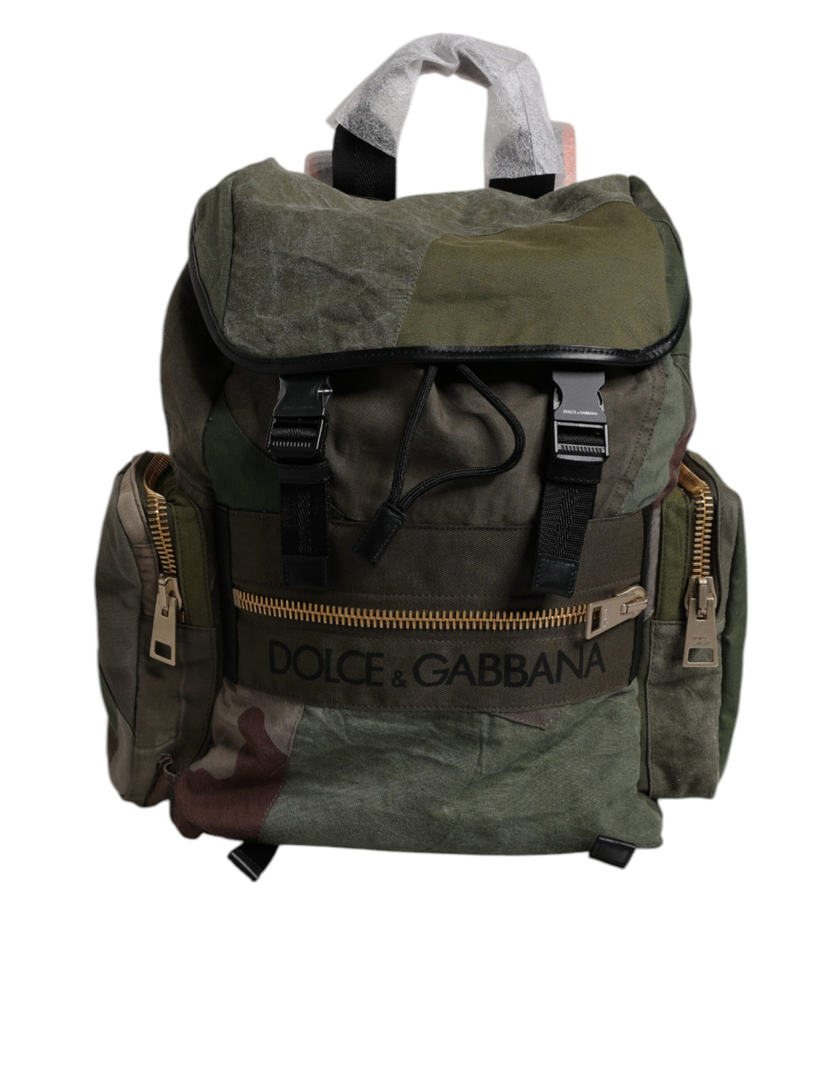 Sac à dos de voyage Dolce &amp; Gabbana vert militaire patchwork