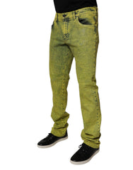 Jean skinny en coton stretch jaune Dolce &amp; Gabbana pour homme